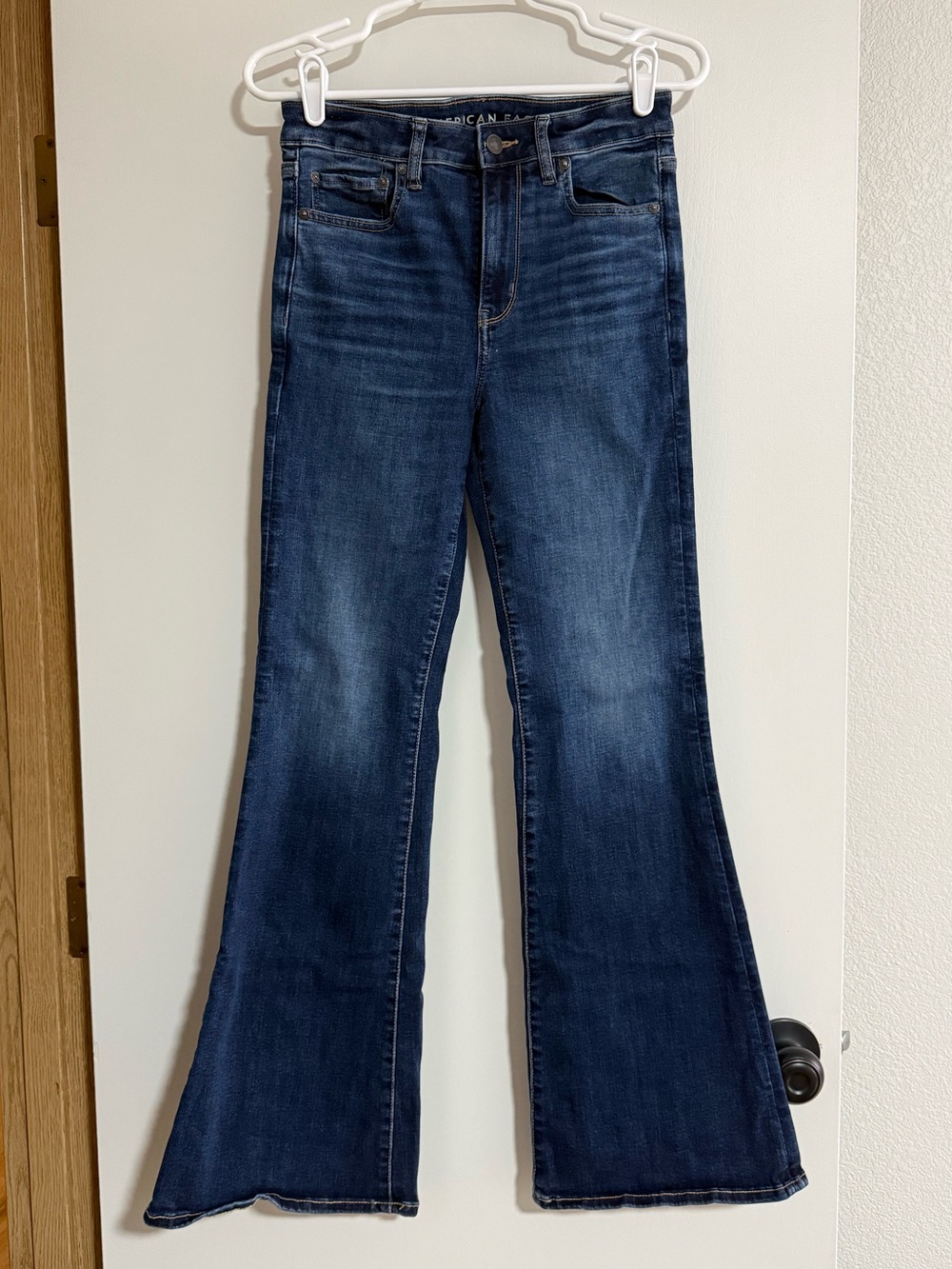 american eagle super high-rise flare jeans